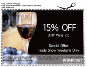 Lloyd Wine Outfitters Trade Show Offer Valid March 17-26, 2017