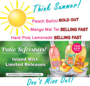 Peach Bellini, Mango Mai Tai, Hard Pink Lemonade