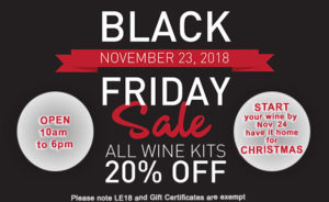 Black Friday Sale! 20% off all wine kits at Lloyd Wine Outfitters
